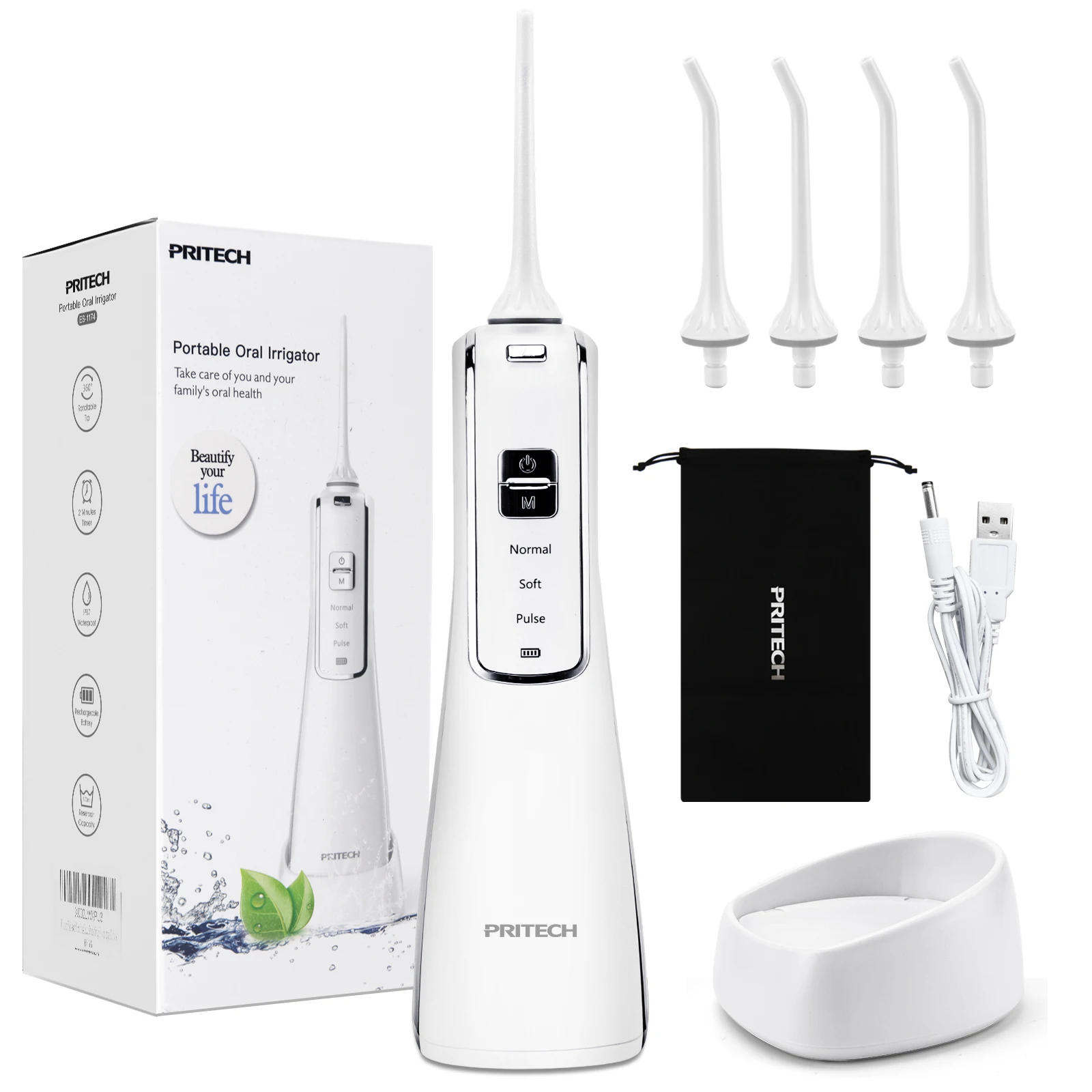 Oral Irrigator 3 Modes Waterproof 300ML Water Flosser Tank For Teeth Whitening,Portable Dental Jet Usb Cleaning tools 4 Nozzles
Oral Irrigator 3 Modes Waterproof 300ML Water Flosser Tank For Teeth Whitening,Portable Dental Jet Usb Cleaning tools 4 Nozzles