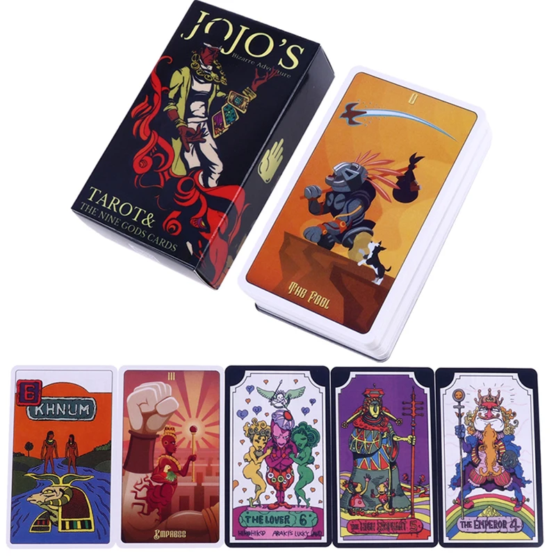 JOJO'S Bizarre Adverture Tarot & The Nine Gods Cards Prophecy Divination Deck Family Party Board Game Card Beginners Cards
JOJO'S Bizarre Adverture Tarot & The Nine Gods Cards Prophecy Divination Deck Family Party Board Game Card Beginners Cards