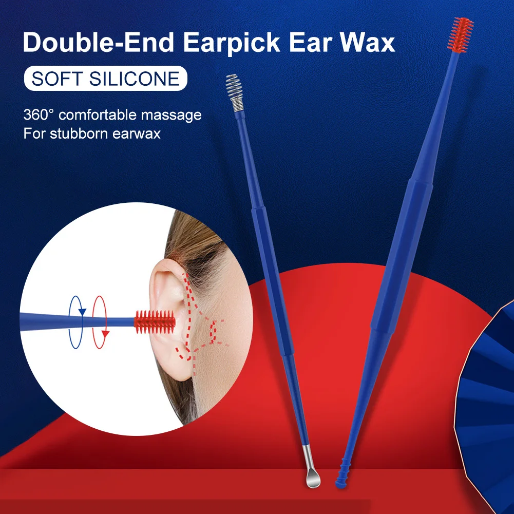 2Pcs Soft Silicone Earwax Remover Portable Ear Cleaner Stainless Steel Earwax 2 Head Ear Picks Earwax Curette Remover Ear Pick
2Pcs Soft Silicone Earwax Remover Portable Ear Cleaner Stainless Steel Earwax 2 Head Ear Picks Earwax Curette Remover Ear Pick
