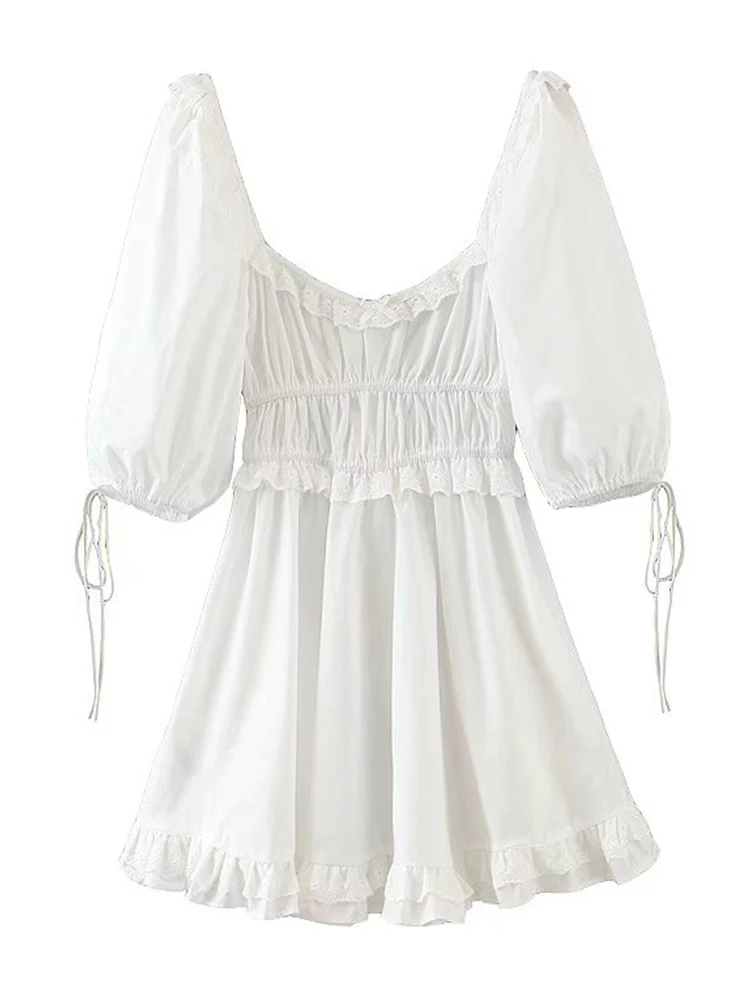 YENKYE 2022 Fashion Women Hollow Out Embroidery Trims Short White Dress Vintage Puff Sleeve Female Casual Dress Holiday Robe
YENKYE 2022 Fashion Women Hollow Out Embroidery Trims Short White Dress Vintage Puff Sleeve Female Casual Dress Holiday Robe