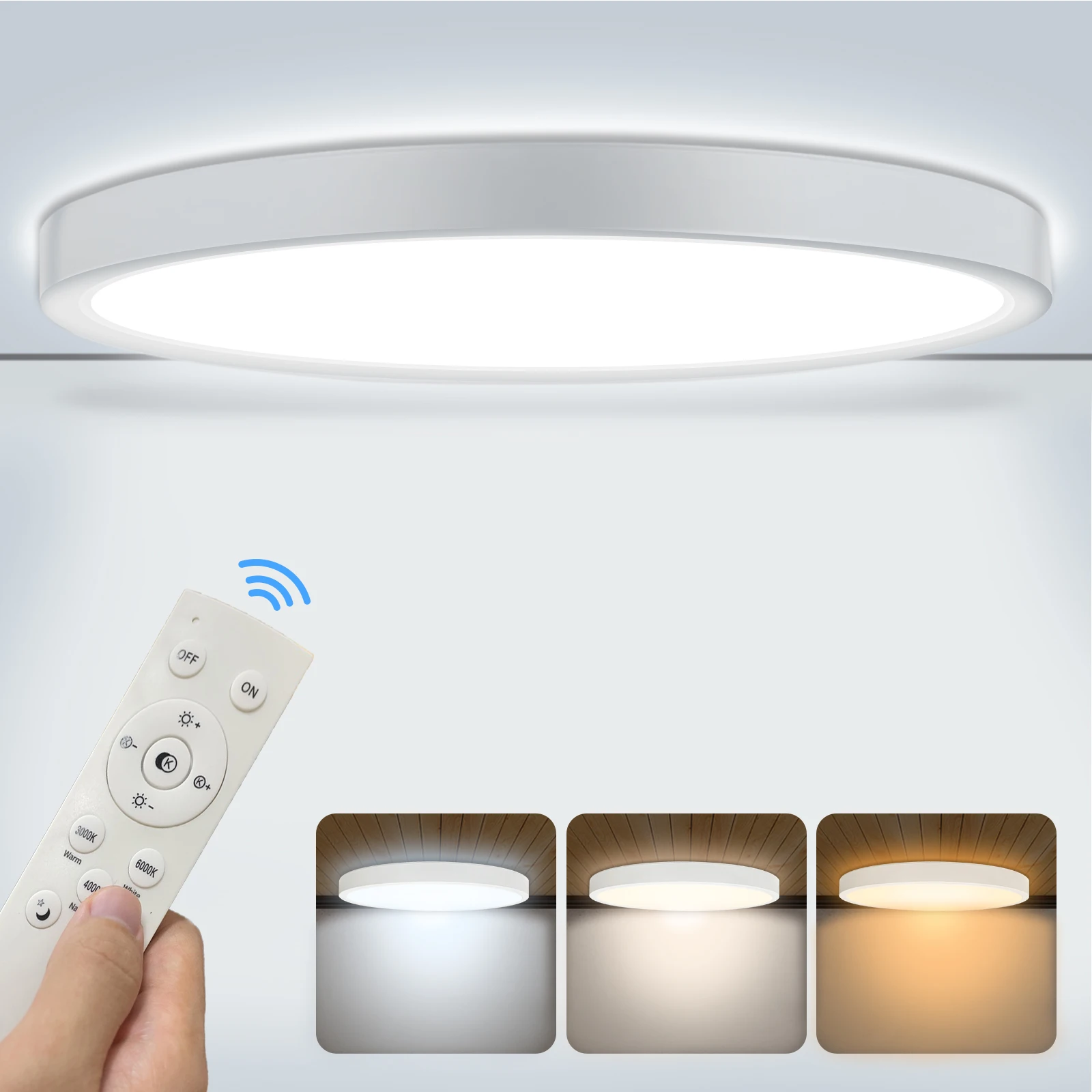 

2pcs Ceiling Light LED Dimmable 24W 2400Lm 3000K-6000K 30cm Remote Control Modern Indoor Ceiling Lamp for Bedroom Living Room