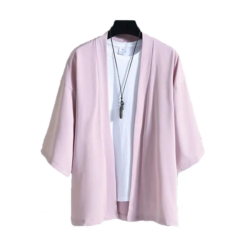 Collarless 3/4 Sleeve Open Front Sunscreen Shirt Chinese Style Solid Color Casual Cardigan Shirt Daily Garment
Collarless 3/4 Sleeve Open Front Sunscreen Shirt Chinese Style Solid Color Casual Cardigan Shirt Daily Garment