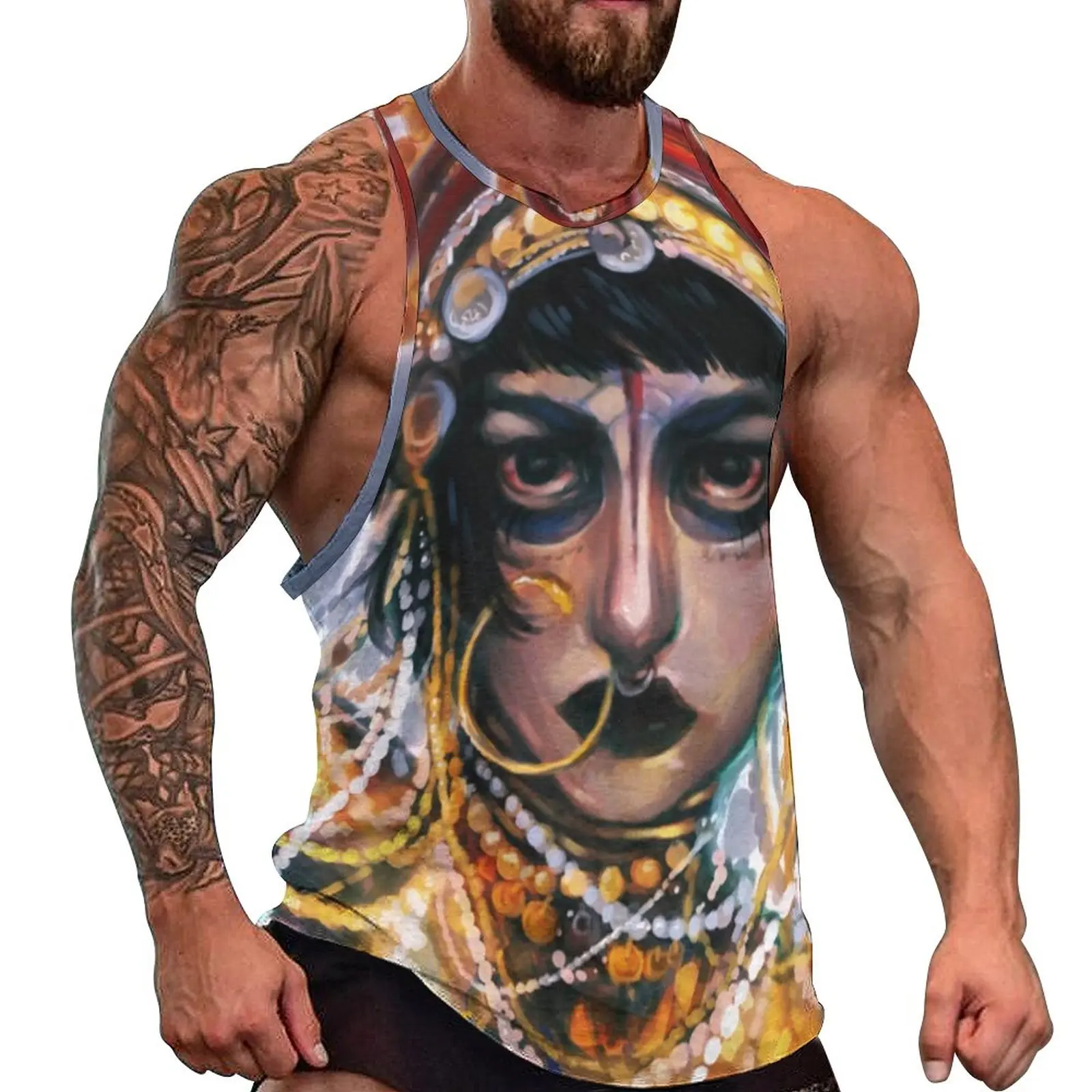 

Jibaro Oil Paint Summer Tank Top Love Death Robots Training Tops Males Graphic Fashion Sleeveless Shirts 3XL 4XL 5XL