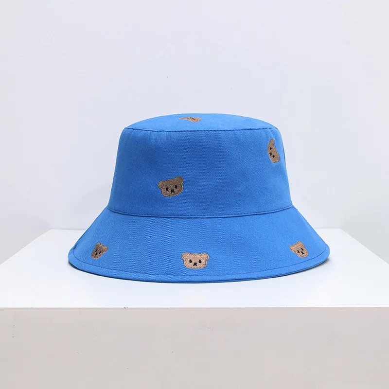Female Korean Version of Spring and Summer Embroidered Bear Fisherman's Hat Joker Sun Visor Hat Student Travel Washbasin HatTide 
Female Korean Version of Spring and Summer Embroidered Bear Fisherman's Hat Joker Sun Visor Hat Student Travel Washbasin HatTide