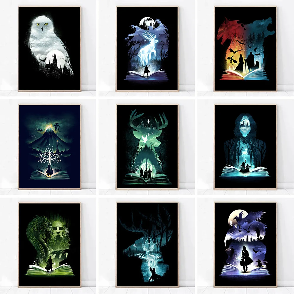 Постеры в классическом стиле с изображением магических фильмов настенные