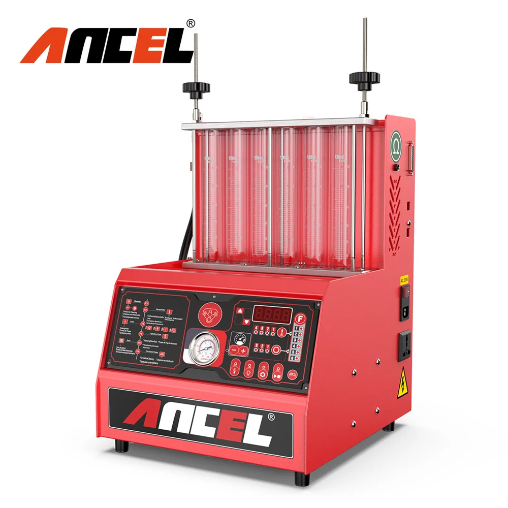 

ANCEL AJ600 6-цилиндровый автомобильный Ультразвуковой очиститель топливного инжектора, тестер очистки, проверка растяжения, функции тестирования утечки
