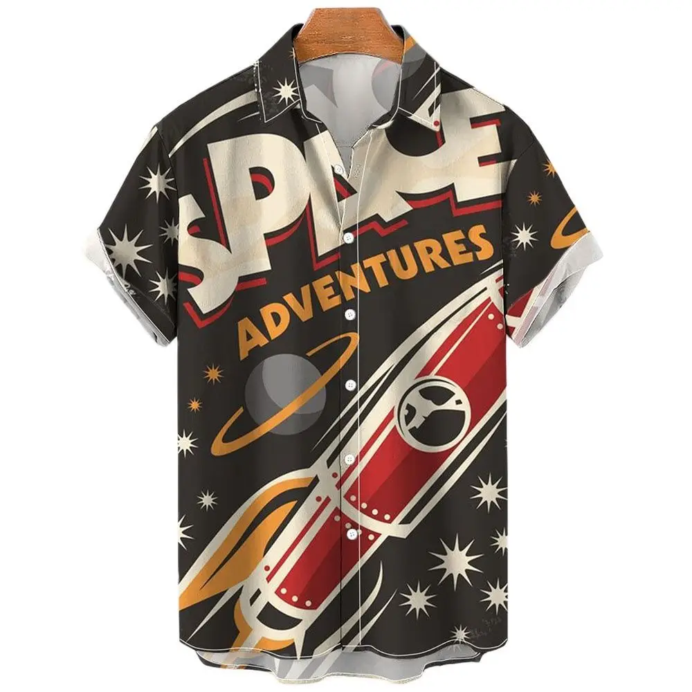 Men's Hawaiian shirt, rocket 3D printed Harajuku cartoon shirt, casual street hip-hop Harajuku short sleeved shirt
Men's Hawaiian shirt, rocket 3D printed Harajuku cartoon shirt, casual street hip-hop Harajuku short sleeved shirt