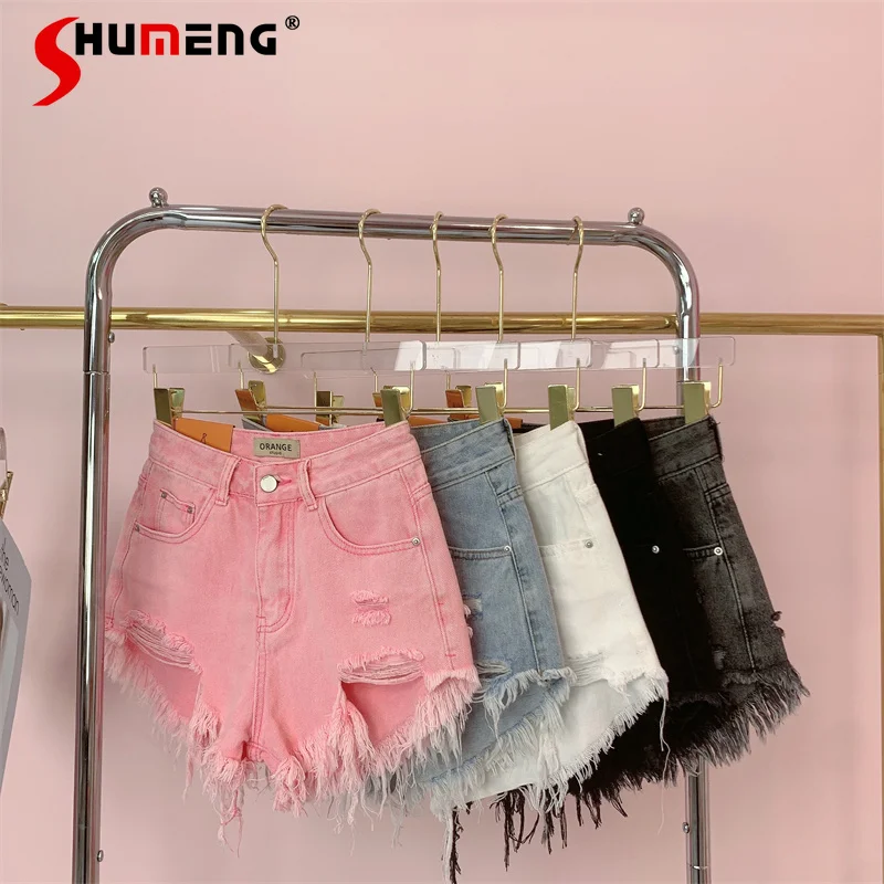 Women's Vintage Tattered Short Jeans Tassel High Waist Denim Shorts 2022 New Wide Leg A- line Pink Figure Flattering Hot Pants
Women's Vintage Tattered Short Jeans Tassel High Waist Denim Shorts 2022 New Wide Leg A- line Pink Figure Flattering Hot Pants