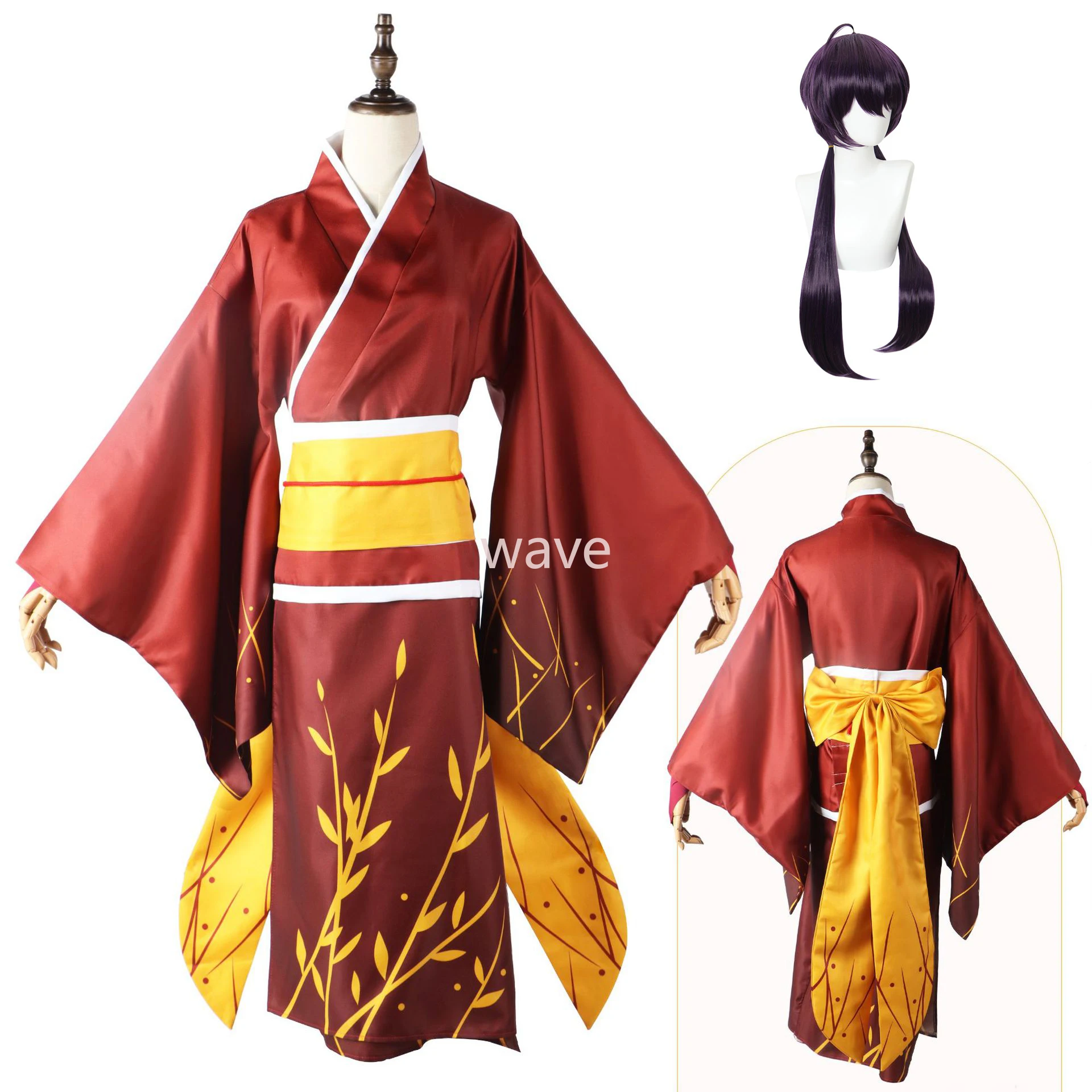 

Anime Bungo Stray Dogs Izumi Kyouka Cosplay Kimono Outfits Women's Yukata Halloween Carnival Costumes Kyouka's Wig Headwear