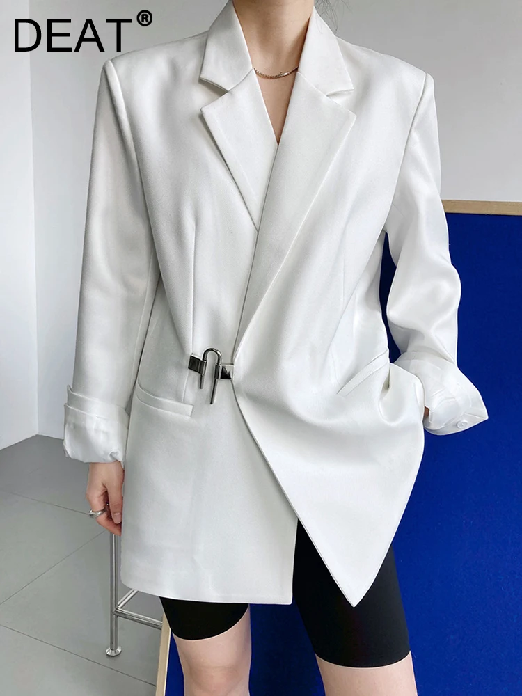 DEAT Fashion Women's Blazer Notched Collar Single Metal Blucke Long Sleeve Straight Black Suit Jackets Autumn 2023 New 17A7250
DEAT Fashion Women's Blazer Notched Collar Single Metal Blucke Long Sleeve Straight Black Suit Jackets Autumn 2023 New 17A7250