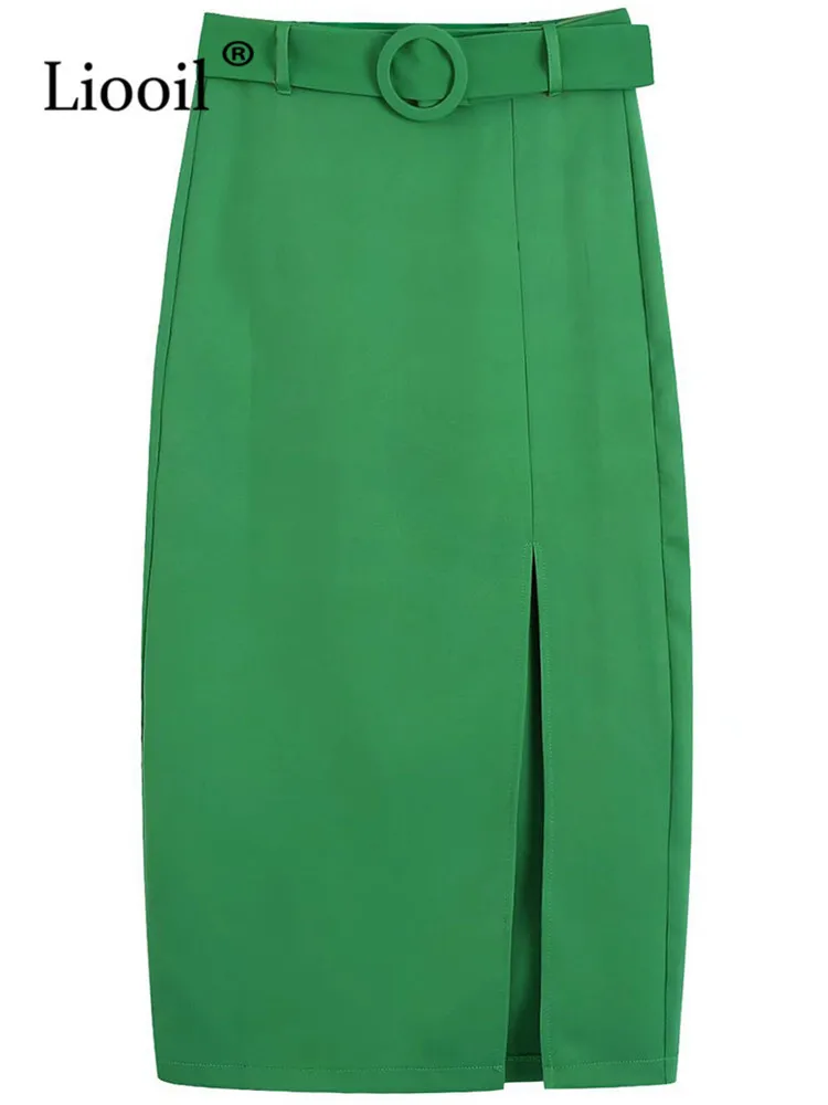 Liooil Green High Waist Slit Straight Skirt Office Wear Women Clothing 2022 Summer Zip Up With Belts Streetwear Sexy Midi Skirts
Liooil Green High Waist Slit Straight Skirt Office Wear Women Clothing 2022 Summer Zip Up With Belts Streetwear Sexy Midi Skirts