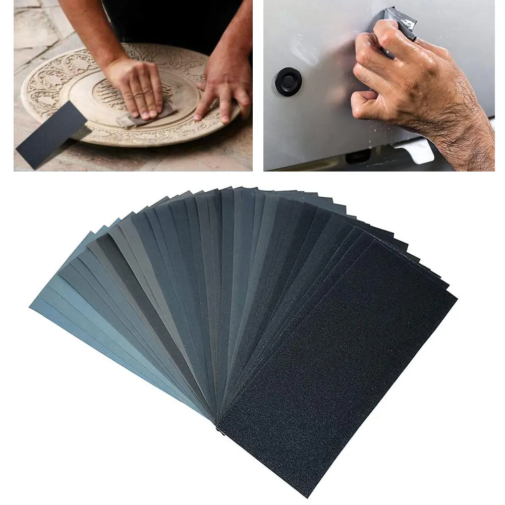 28Pcs 120 To 3000 Assorted Grit Sandpaper 9×3.6Inch Wet Dry Sandpaper Polishing Assortment Abrasive Paper Sheets
28Pcs 120 To 3000 Assorted Grit Sandpaper 9×3.6Inch Wet Dry Sandpaper Polishing Assortment Abrasive Paper Sheets