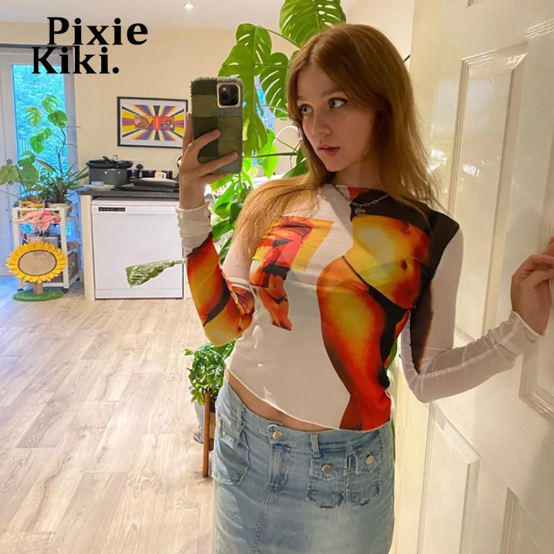 Топ PixieKiki Y2k с длинным рукавом и абстрактным принтом, сетчатые прозрачные сексуальные футболки с графическим рисунком, осень 2022, модная женс...
Топ PixieKiki Y2k с длинным рукавом и абстрактным принтом, сетчатые прозрачные сексуальные футболки с графическим рисунком, осень 2022, модная женс...