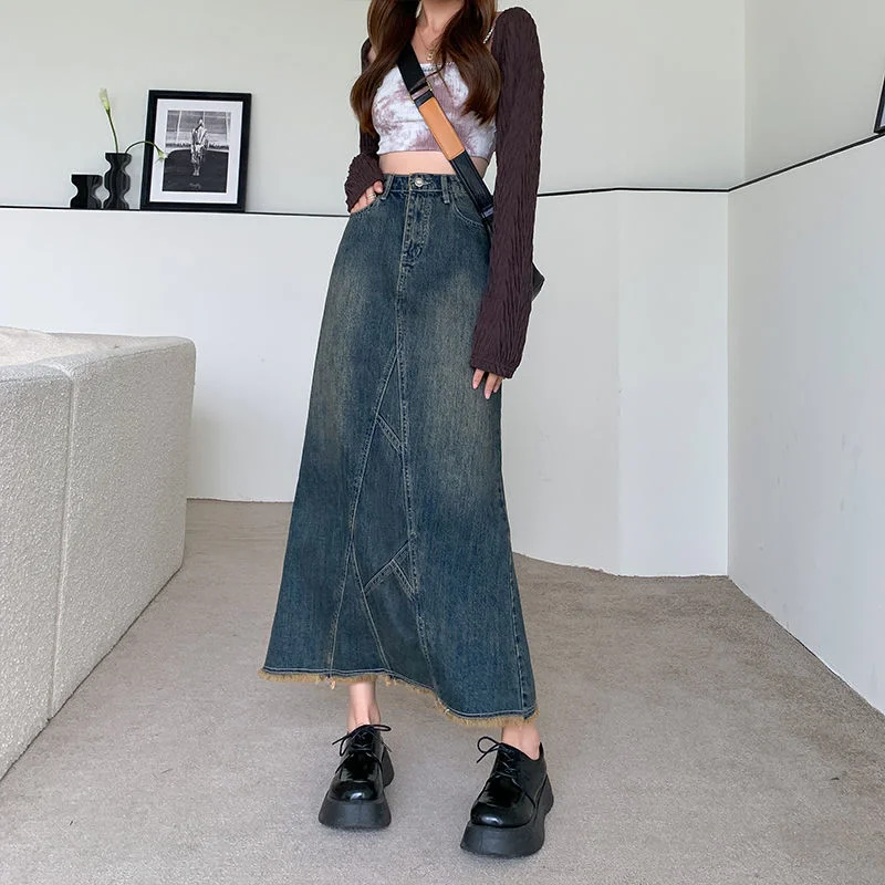High waisted denim skirt for women 2023 summer versatile and slimming design spicy girl lotus leaf wrap buttocks fishtail skirt
High waisted denim skirt for women 2023 summer versatile and slimming design spicy girl lotus leaf wrap buttocks fishtail skirt