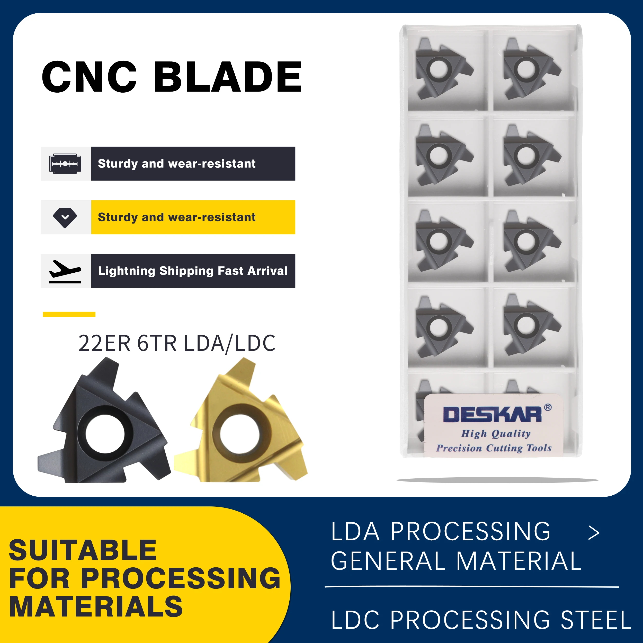 22ER 22IR 4TR 5TR 6TR LDA LDC High Quality Threading Inserts CNC Lathe Tool Carbide Blades, Steel, Stainless Steel Turning Tool
22ER 22IR 4TR 5TR 6TR LDA LDC High Quality Threading Inserts CNC Lathe Tool Carbide Blades, Steel, Stainless Steel Turning Tool