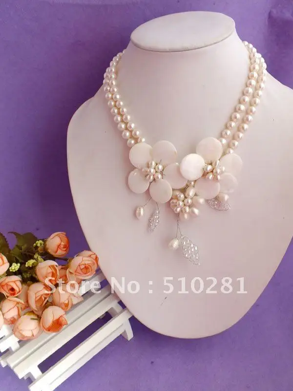 Luxury Fashion Bridesmaid Bridal Wedding Party Gift Pearl jewelry middle flower design freshwater pearl necklace 19" 
Luxury Fashion Bridesmaid Bridal Wedding Party Gift Pearl jewelry middle flower design freshwater pearl necklace 19"