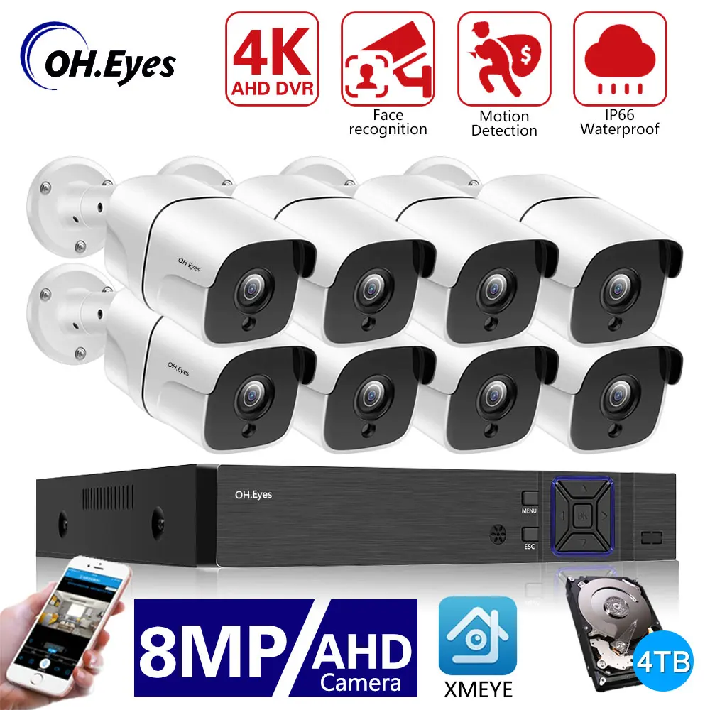 8CH 8MP Security Camera System H.265+ 4K Lite HD Night Vision CCTV DVR Recorder Indoor/Outdoor Bullet Surveillance Face Camera
8CH 8MP Security Camera System H.265+ 4K Lite HD Night Vision CCTV DVR Recorder Indoor/Outdoor Bullet Surveillance Face Camera