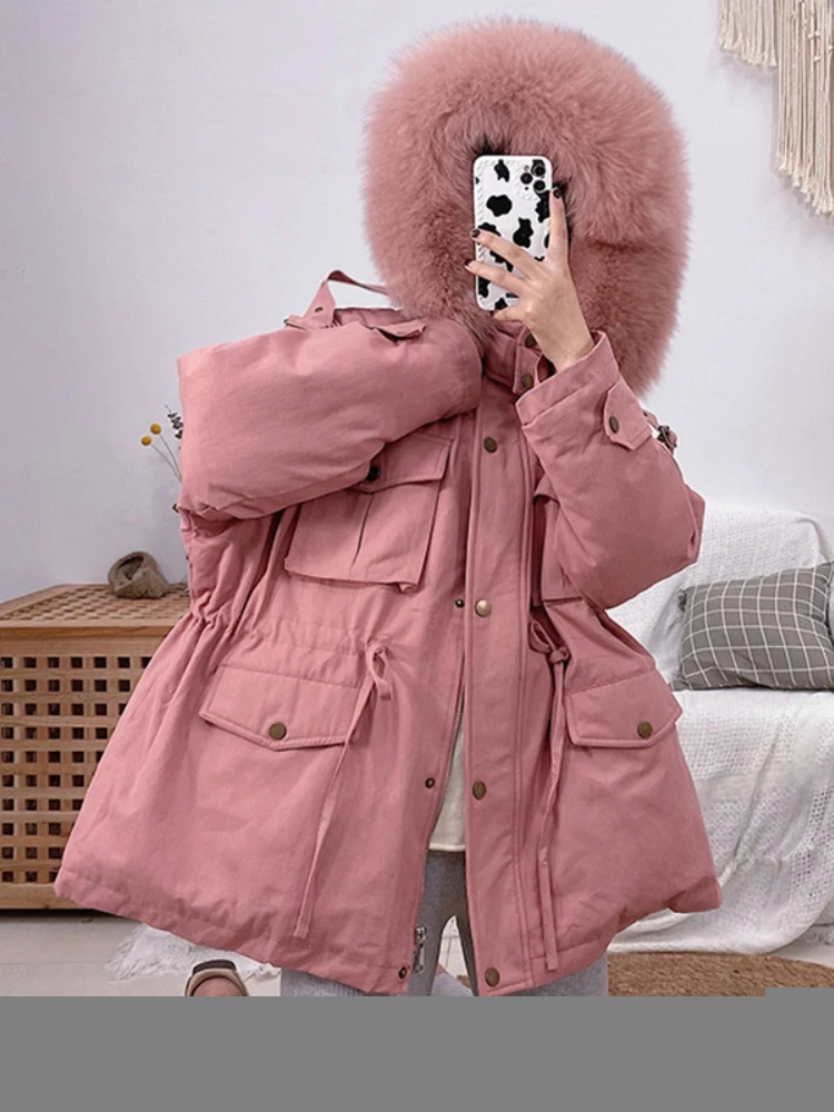 2022 New Real Natural Fox Fur Collar Hooded Coat X-Long Winter Jacket Women 90% White Duck Down Warm Loose Outerwear Streetwear
2022 New Real Natural Fox Fur Collar Hooded Coat X-Long Winter Jacket Women 90% White Duck Down Warm Loose Outerwear Streetwear