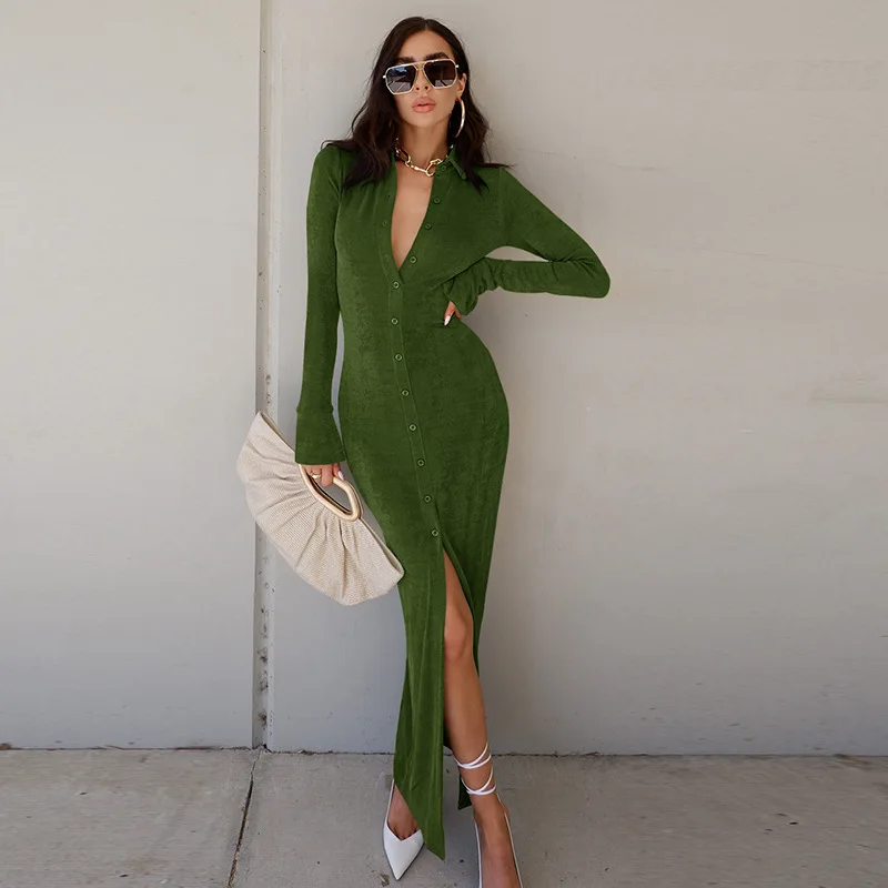 Women's High-waist Knitted Split Dress V-neck Elegant Sexy Temperament Commuter Solid Color Retro Long Skirt New Year Party
Women's High-waist Knitted Split Dress V-neck Elegant Sexy Temperament Commuter Solid Color Retro Long Skirt New Year Party