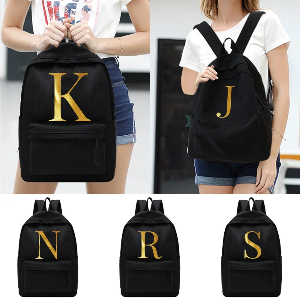 Unisex Backpack Casual Canvas School Bag Boys and Girls New Large Capacity Student Schoolbag Rucksack Letter Printed Knapsack 
Unisex Backpack Casual Canvas School Bag Boys and Girls New Large Capacity Student Schoolbag Rucksack Letter Printed Knapsack