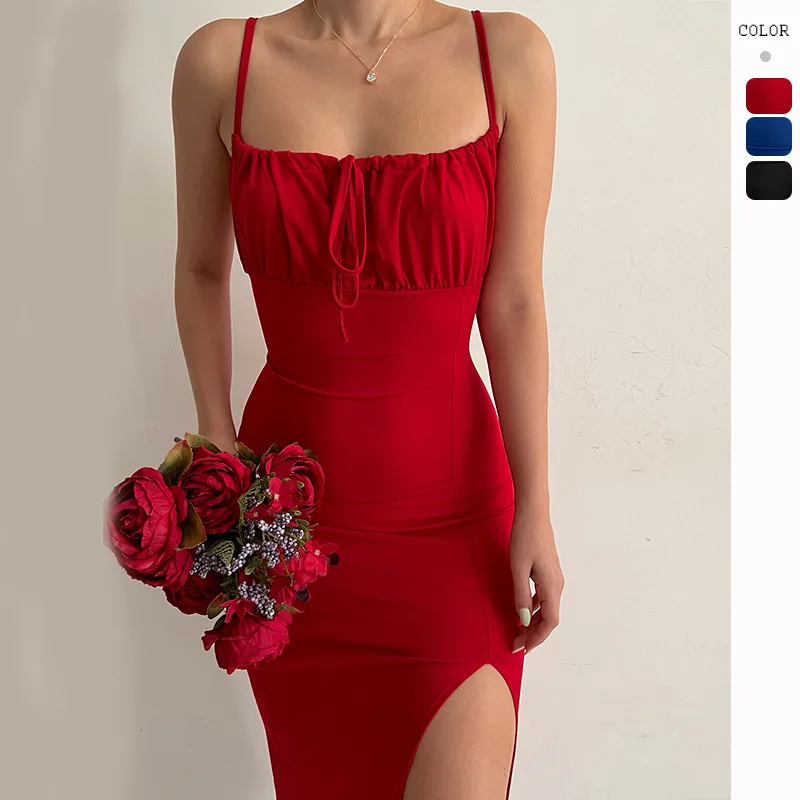 INS Style 2023 Summer New Fashion Suspenders Sexy Backless Slim Fit Sheath Elegant Dress 
INS Style 2023 Summer New Fashion Suspenders Sexy Backless Slim Fit Sheath Elegant Dress