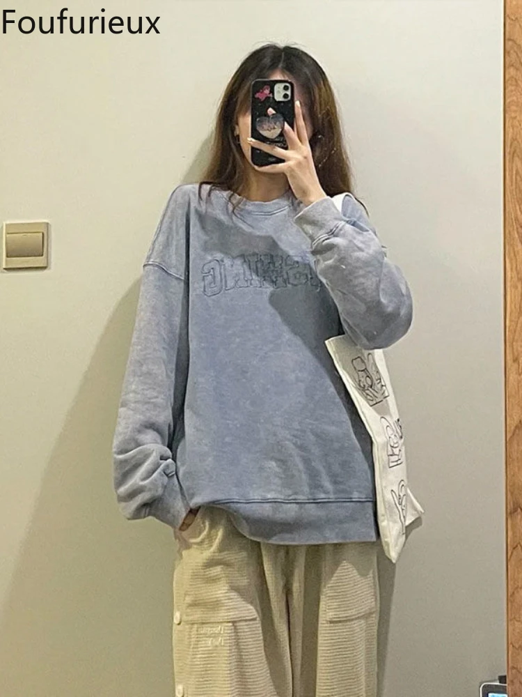 Foufurieux Hoodie Sweatshirt Oversized Women Tie-dye Embossed Candy Color O-neck Autumn Winter Top Long-sleeved Women Clothing
Foufurieux Hoodie Sweatshirt Oversized Women Tie-dye Embossed Candy Color O-neck Autumn Winter Top Long-sleeved Women Clothing