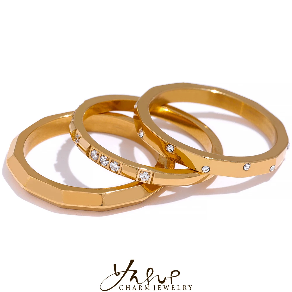 Yhpup Charm Stainless Steel Minimalist Golden Finger Thin Exquisite Rings PVD Waterproof Stylish Trendy Korean Jewelry for Women
Yhpup Charm Stainless Steel Minimalist Golden Finger Thin Exquisite Rings PVD Waterproof Stylish Trendy Korean Jewelry for Women
