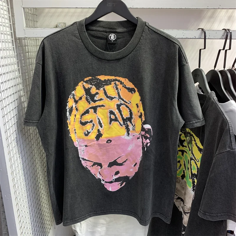 23ss Black Hellstar T-shirt Washed Vintage Printed Portrait Logo Mens Womens Oversized Hellstar Short Sleeve T Shirt With Tags
23ss Black Hellstar T-shirt Washed Vintage Printed Portrait Logo Mens Womens Oversized Hellstar Short Sleeve T Shirt With Tags