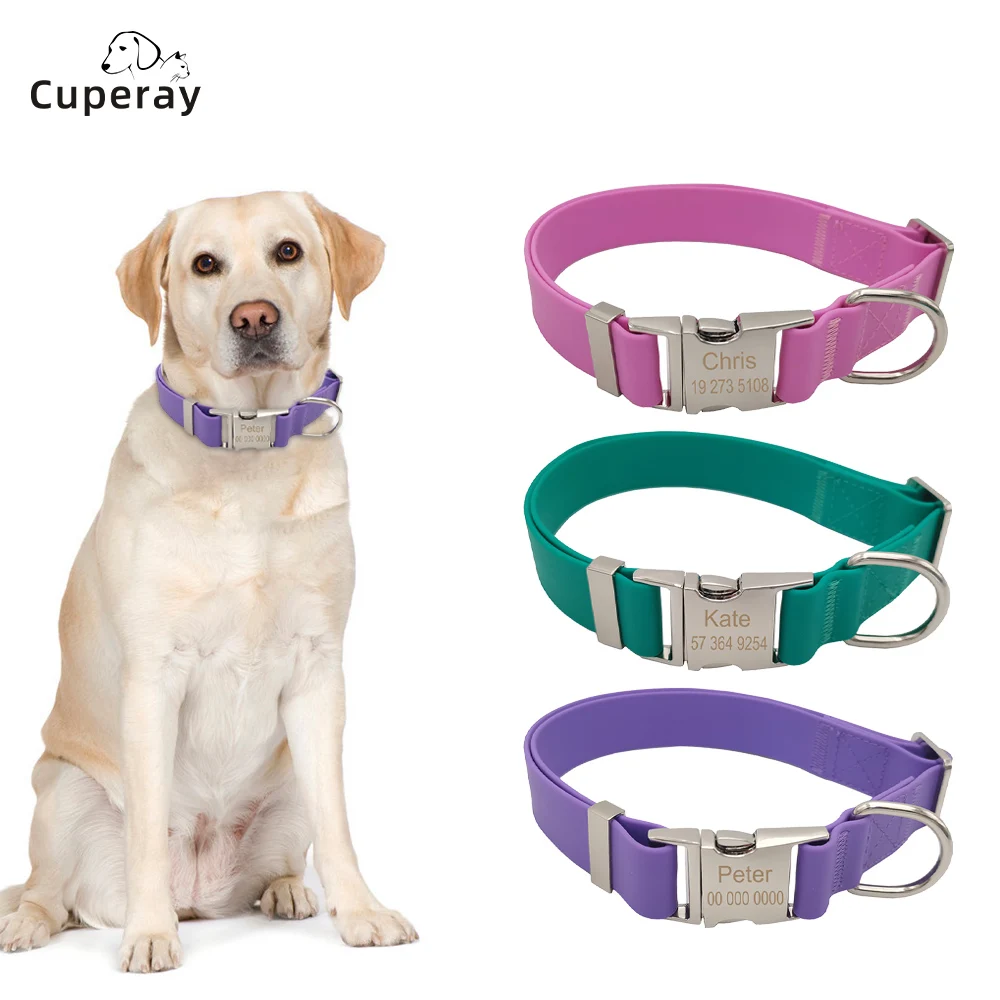 Personalized Silicone Pet Collar PVC Waterproof Adjustable Custom Dog Collar Free Engraving Name and Phone Tag Pet Accessories
Personalized Silicone Pet Collar PVC Waterproof Adjustable Custom Dog Collar Free Engraving Name and Phone Tag Pet Accessories