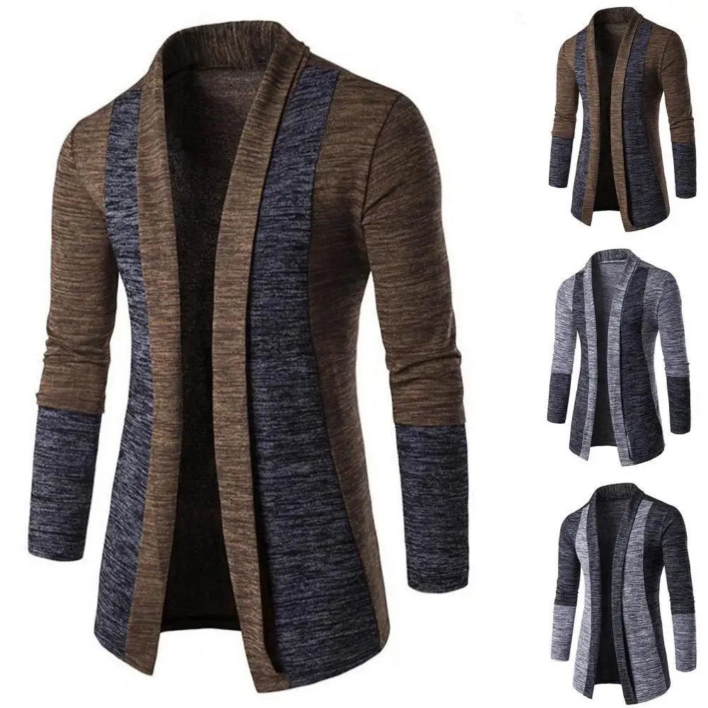 Men Coat Contrast Color Patchwork Autumn Winter Lapel Slim Cardigan Jacket for Daily Wear
Men Coat Contrast Color Patchwork Autumn Winter Lapel Slim Cardigan Jacket for Daily Wear