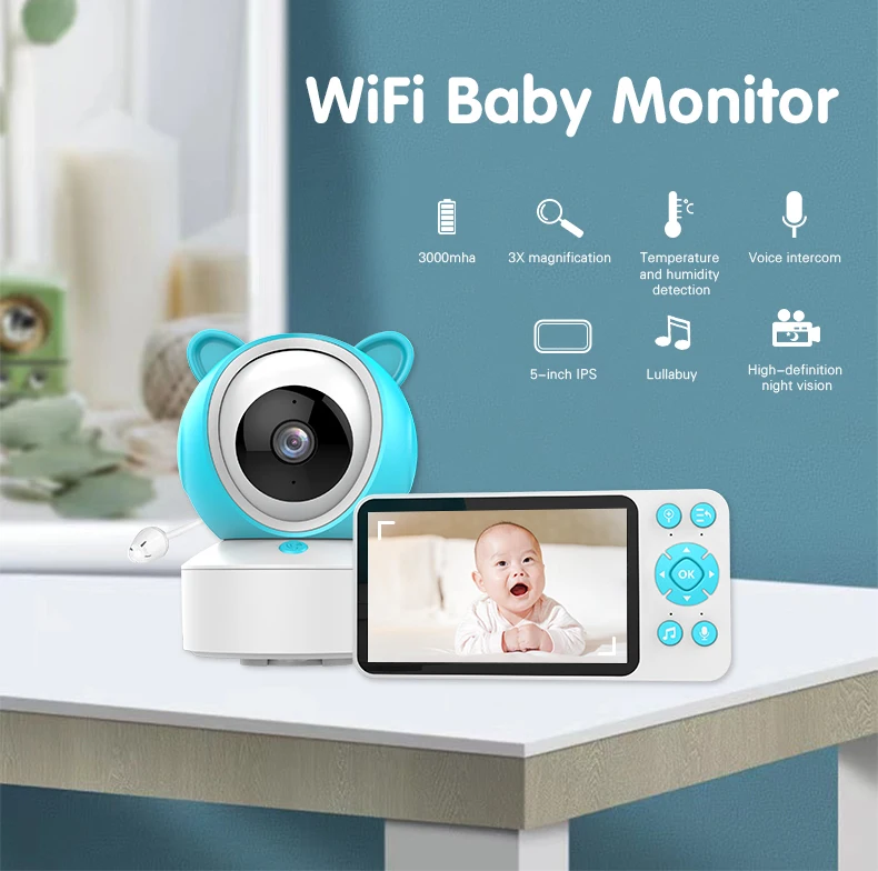 2023New Arrival 1080P WIFI Baby Monitor Multi-function IP Camera 5 Inch Big Screen
2023New Arrival 1080P WIFI Baby Monitor Multi-function IP Camera 5 Inch Big Screen