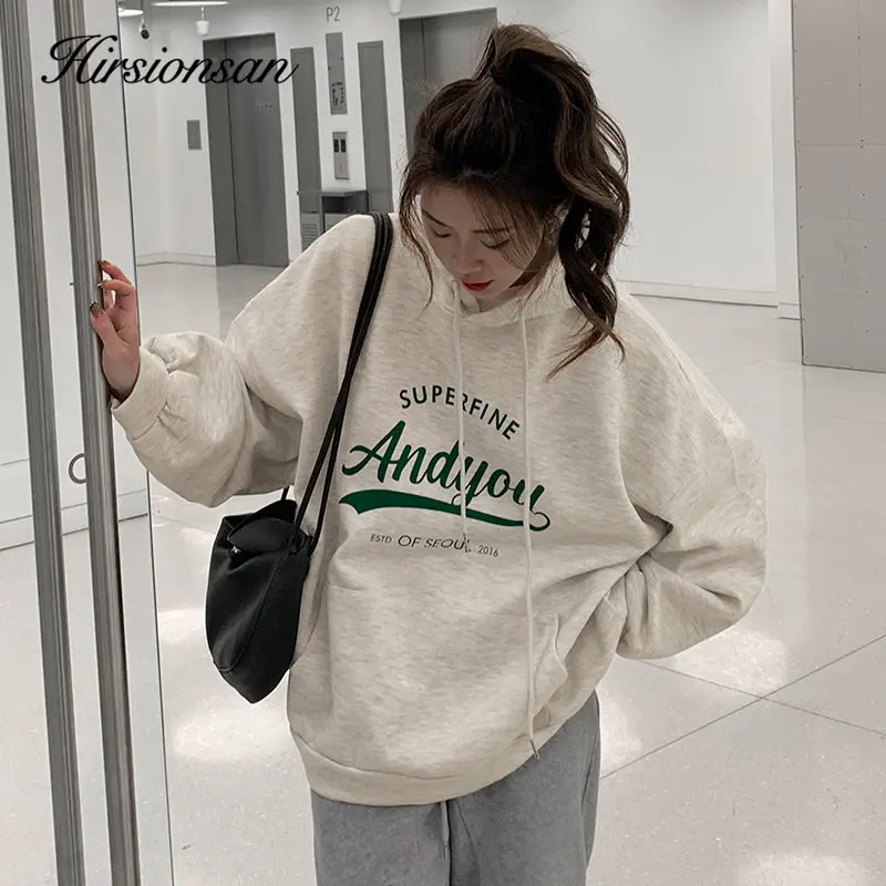 Hirsionsan Chic Vintage Fleece Hoodies Women Letter Print Soft Pocket Sweatshirt Korean Warm Pullover Loose Oversized Sportwear
Hirsionsan Chic Vintage Fleece Hoodies Women Letter Print Soft Pocket Sweatshirt Korean Warm Pullover Loose Oversized Sportwear