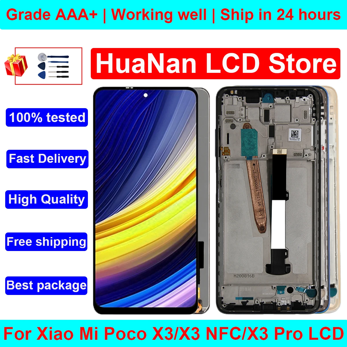 100% протестированный ЖК-дисплей POCO X3 Pro для XIAOMI POCO X3 NFC, ЖК-дисплей, сенсорный экран, дигитайзер в сборе, детали для XIAOMI POCO X3 M2007J
100% протестированный ЖК-дисплей POCO X3 Pro для XIAOMI POCO X3 NFC, ЖК-дисплей, сенсорный экран, дигитайзер в сборе, детали для XIAOMI POCO X3 M2007J