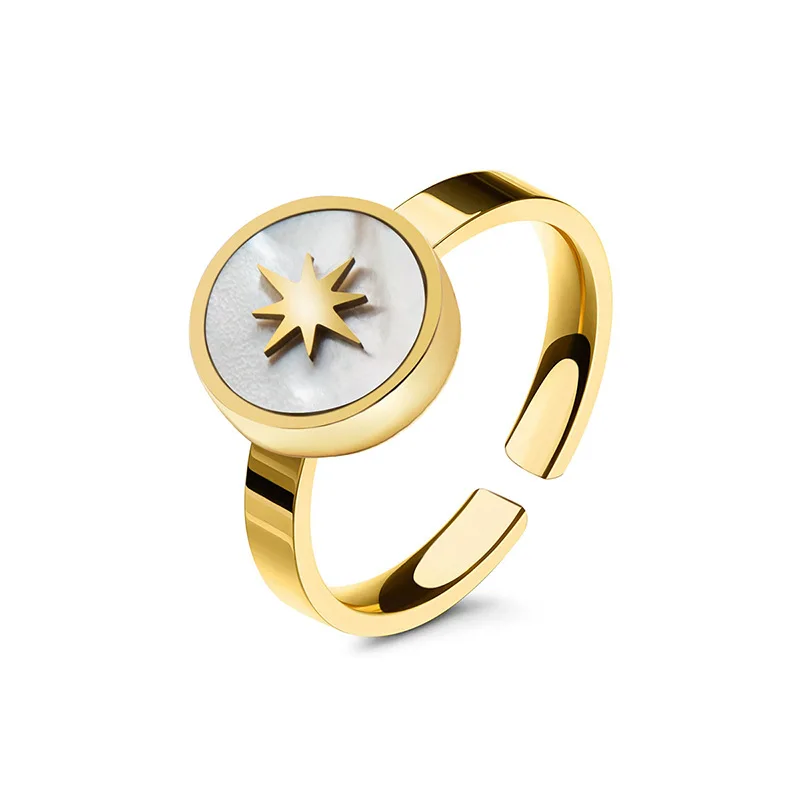 Stainless Steel Star Coin Ring For Women Gold Metal Shell Star Open Ring Adjustable Rings Female 2022 Fashion Jewelry
Stainless Steel Star Coin Ring For Women Gold Metal Shell Star Open Ring Adjustable Rings Female 2022 Fashion Jewelry