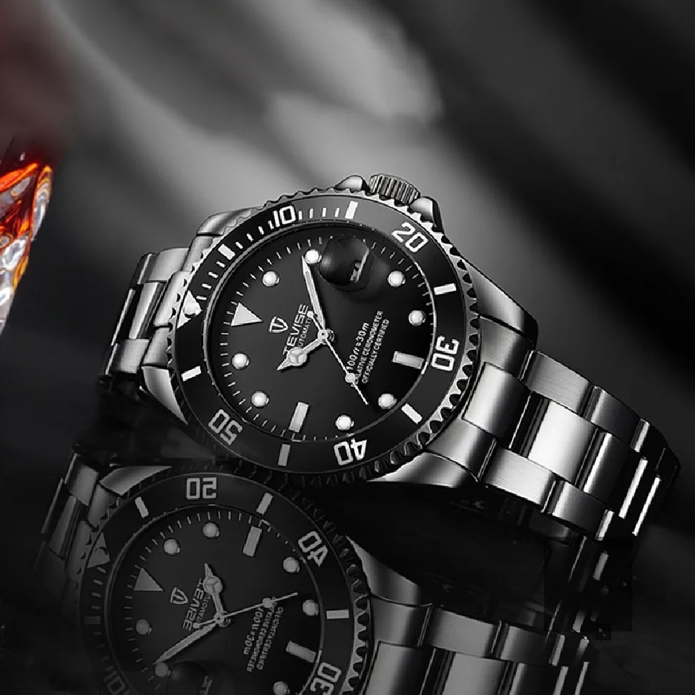 

2020 Мужские механические часы ведущей марки Tevise с автоматической датой, модные наручные часы, спортивные золотые часы, мужские часы, Прямая п...