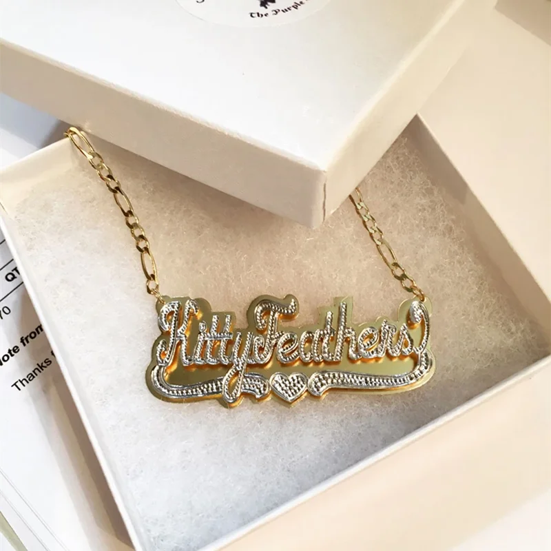 Necklace Custom Double Nameplate Necklace 3D Name Pendant Personalized Figaro Chain Name Custom Name Plate Necklace
Necklace Custom Double Nameplate Necklace 3D Name Pendant Personalized Figaro Chain Name Custom Name Plate Necklace
