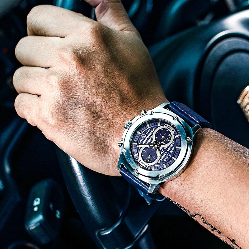 Top Brand POLICE Watches for Men Chronograph Creative Design Dial Blue Fine Leather Strap Trendy Quartz 3Bar Waterproof
Top Brand POLICE Watches for Men Chronograph Creative Design Dial Blue Fine Leather Strap Trendy Quartz 3Bar Waterproof