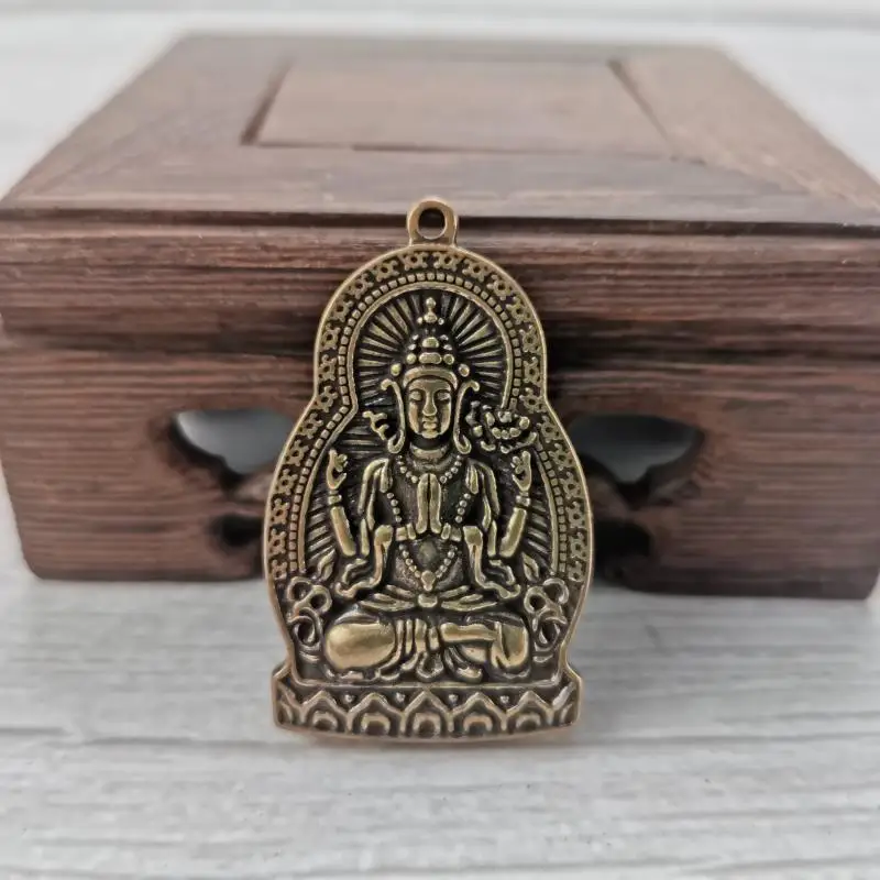 Бронзовая подвеска в виде буддистской лампы диаметром 1,7 дюйма с 4 руками Кван-Инь тара Гуань Инь
Бронзовая подвеска в виде буддистской лампы диаметром 1,7 дюйма с 4 руками Кван-Инь тара Гуань Инь
