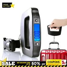 50kg/10g Digital Luggage Scale With Backlight Portable Electronic Scale Weight Balance Travel Hanging Steelyard Hook Scale