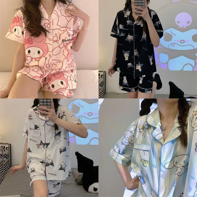 Kawaii My Melody Pajamas Anime Sanrioed Cinnamoroll Kuromi Nightwear Cartoon Women Summer Casual Home Wear Suit Nightdress Gift
Kawaii My Melody Pajamas Anime Sanrioed Cinnamoroll Kuromi Nightwear Cartoon Women Summer Casual Home Wear Suit Nightdress Gift