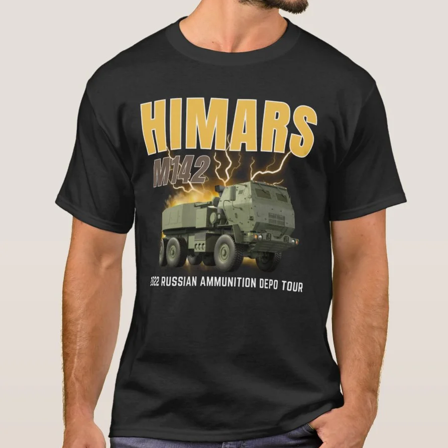 

Ukraine M142 "Himars" Russian Ammunition Depot Tour T Shirt. New 100% Cotton Short Sleeve O-Neck T-shirt Casual Mens Top
