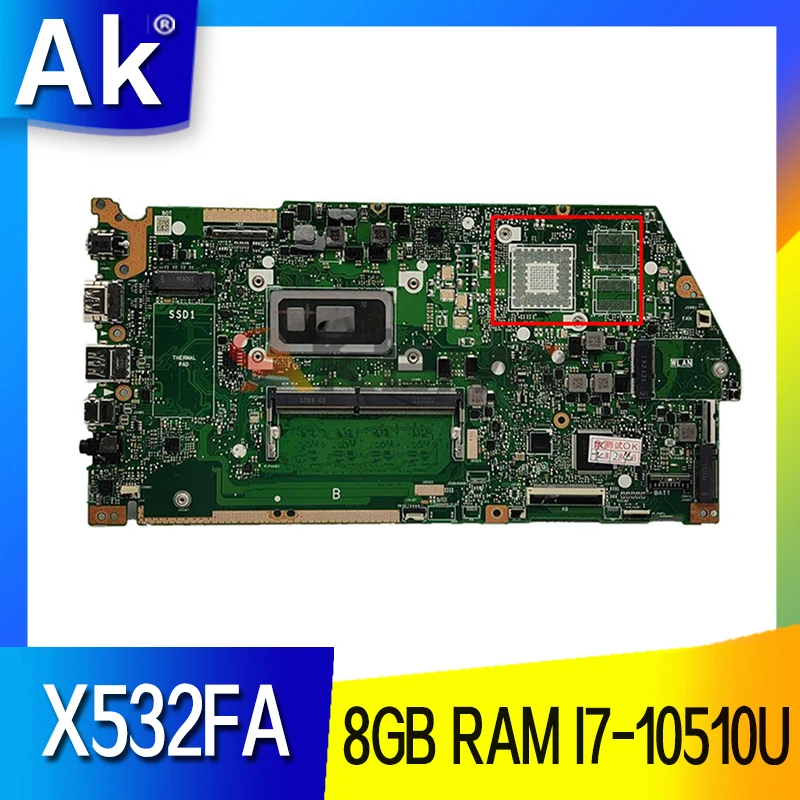 Материнская плата Akemy X532FA для ноутбука Asus VivoBook S15 S532F X532 X532F X532FL X532FA, материнская плата с/8 ГБ ОЗУ I7-10510U ЦП
Материнская плата Akemy X532FA для ноутбука Asus VivoBook S15 S532F X532 X532F X532FL X532FA, материнская плата с/8 ГБ ОЗУ I7-10510U ЦП