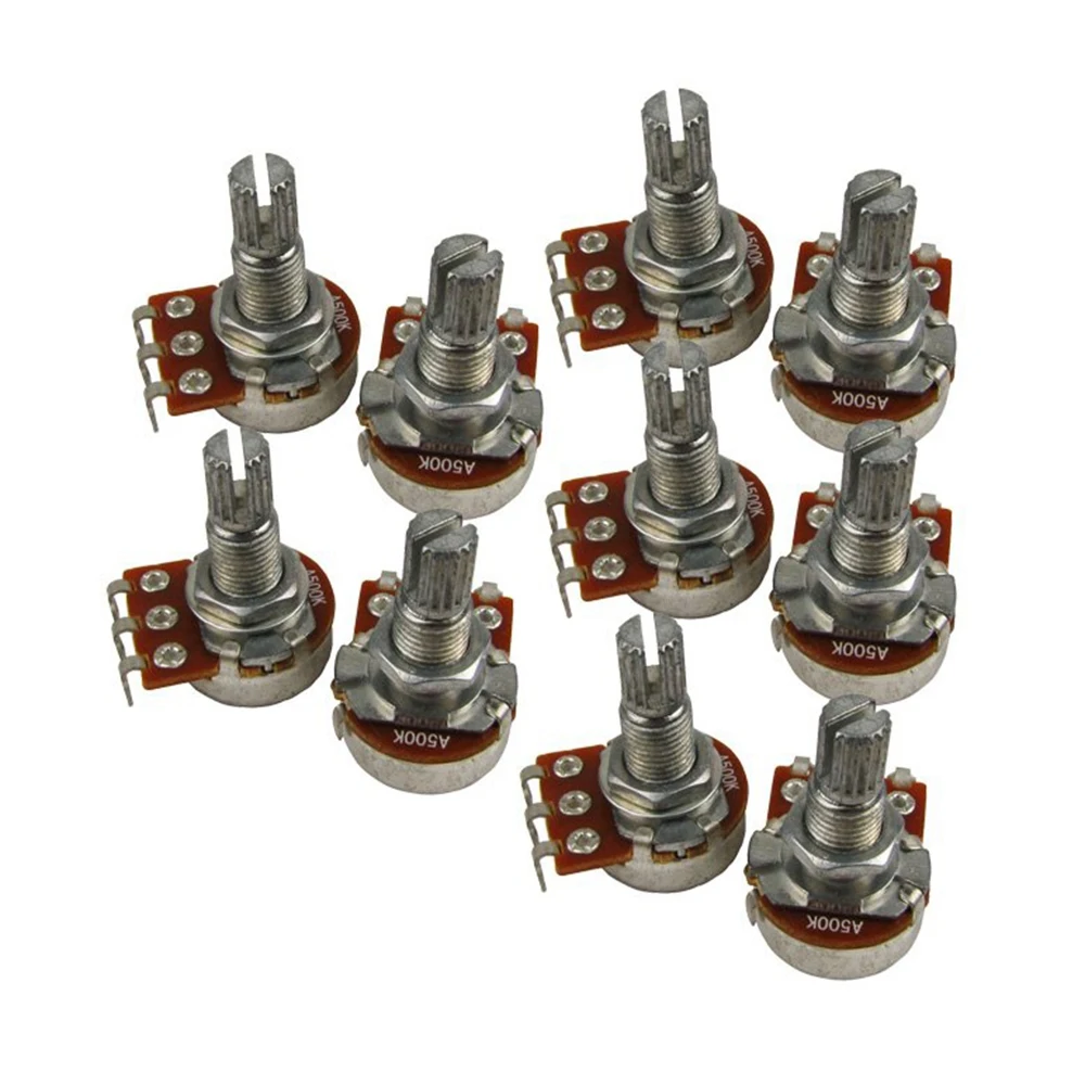 Guitar Small Size Pots A500K Potentiometers For Guitar Bass Parts (Pack Of 10)
Guitar Small Size Pots A500K Potentiometers For Guitar Bass Parts (Pack Of 10)