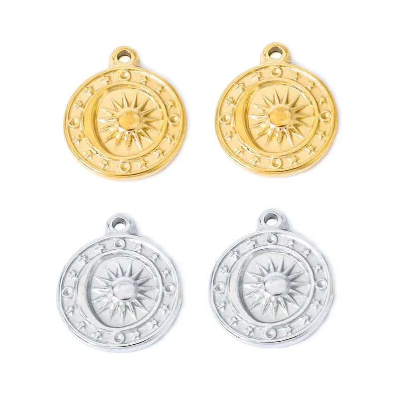DOOYIO 3pcs/Lot Round Sun Moon and Star Stainless Steel Pendant DIY Necklace Bracelet Jewelry Handmade Charms Accessories
DOOYIO 3pcs/Lot Round Sun Moon and Star Stainless Steel Pendant DIY Necklace Bracelet Jewelry Handmade Charms Accessories
