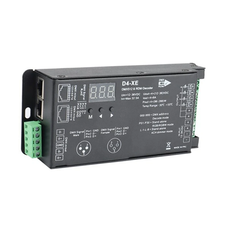 4-канальный контроллер декодера DMX D4-XE ШИМ без мерцания затемнение 12 В-36 В цифровой