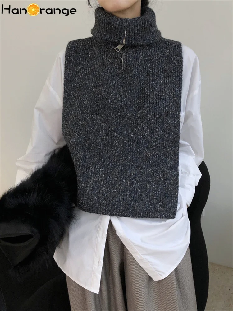 HanOrange Autumn Winter Fashion High Waist Short Mix Color Zipper Pullover Shawl Warm Fake High Collar Small Waistcoat Female 
HanOrange Autumn Winter Fashion High Waist Short Mix Color Zipper Pullover Shawl Warm Fake High Collar Small Waistcoat Female