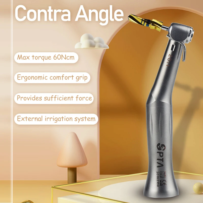 

Dental 20:1 Surgical Implant Low Speed Contra Angle Handpiece Reduced Without Light Stainless Steel Body Medical Dentist Tools