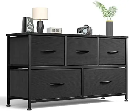 for Bedroom 5 Fabric Drawers Dresser Clothes Cabinet Storage Organizers and Wood Top Surface Table for TV, Chest of Drawers for
for Bedroom 5 Fabric Drawers Dresser Clothes Cabinet Storage Organizers and Wood Top Surface Table for TV, Chest of Drawers for