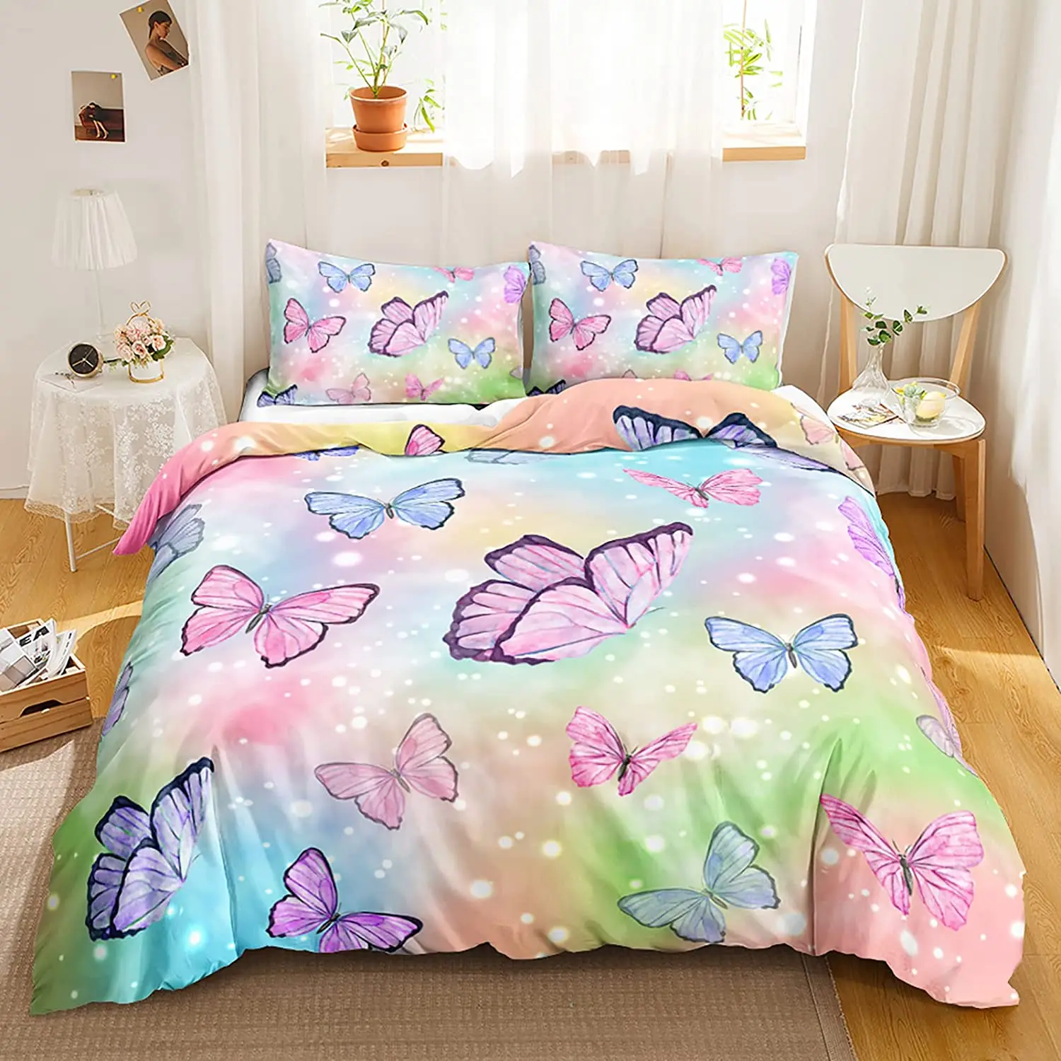 Ultra Soft Butterfly Duvet Cover Tie Dye Butterfly 3 Piece Bedding Set Butterfly for Girl Comforter Cover with Pillow Shames
Ultra Soft Butterfly Duvet Cover Tie Dye Butterfly 3 Piece Bedding Set Butterfly for Girl Comforter Cover with Pillow Shames
