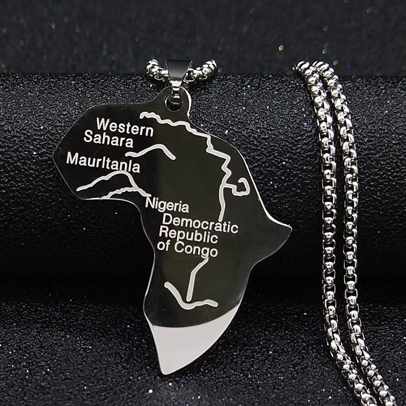 Map Africa Stainless Steel Statement Necklace Men Jewelry Silver Color Big Long Necklace Chain Jewelry colgante hombre N19006S08
Map Africa Stainless Steel Statement Necklace Men Jewelry Silver Color Big Long Necklace Chain Jewelry colgante hombre N19006S08